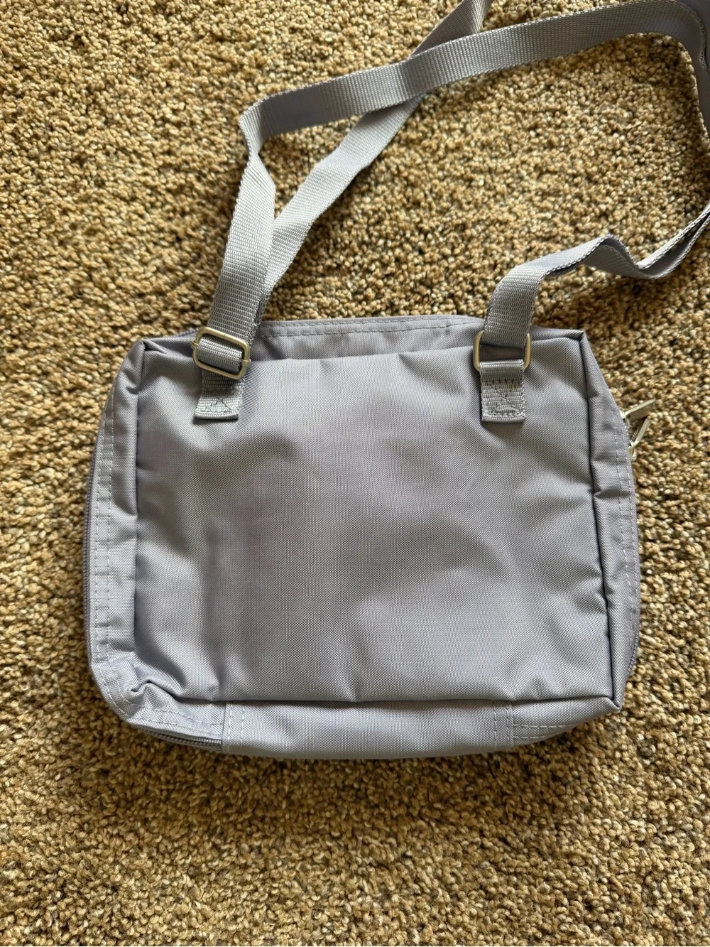 BAGGALLINI Grey Lavender Nylon Multi-Pocket Convertible Crossbody Shoulder Bag
